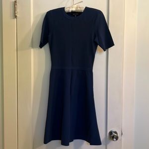 Blue crepe knit dress